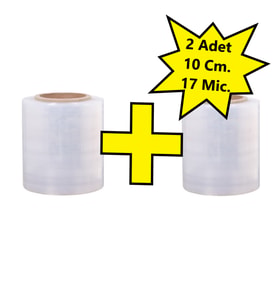 Palet Dilimli Streç 10 CM 17 Mic.  400Gr / 300mt. Şeffaf 2 Adet