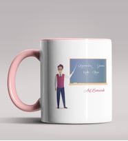 Kişiye Özel Öğretmenler Günü Tasarımlı Siyah Renk Kupa Bardak 6 (Pembe)