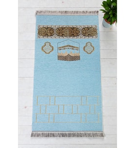 Kabe Motifli Şönil Seccade - Mavi