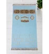 Kabe Motifli Şönil Seccade - Mavi