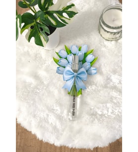 Pamuğum Atelier Mavi Lale Buketli 10ml Sprey Kolonya Kına Söz Nişan Nikah Hediyeliği (25-50-100-200 Adet)