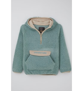 Reycan Erkek Çocuk Peluş Sweatshirt Kapüşonlu Kanguru Cepli 5-8 Yaş, Su Yeşili