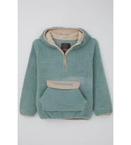 Reycan Erkek Çocuk Peluş Sweatshirt Kapüşonlu Kanguru Cepli 5-8 Yaş, Su Yeşili