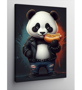 Kanvas Tablo Sosisli Panda