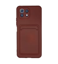 Xiaomi Mi 11 Kılıf Kelvin Kartvizitli Silikon - Bordo