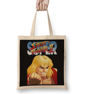 Street Fighter 2 Ken Bez Çanta Uzun Saplı