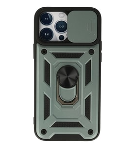 Durukar® iPhone 13 Pro Kılıf Pars Lens Yüzüklü Silikon - Yeşil