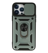 Durukar® iPhone 13 Pro Kılıf Pars Lens Yüzüklü Silikon - Yeşil