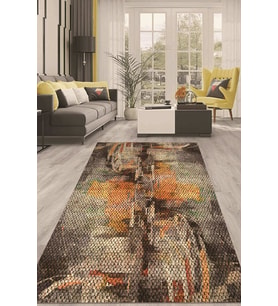 Dijital Kaymaz Taban Yıkanabilir Modern Renkli Salon Halısı Mutfak Halısı Yolluk ND-HT-460 (Çok Renkli)