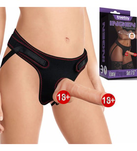 Lovetoy Easy Strapon 19 cm Flexible Kemerli Strapon Penis LV715007 GG1-BB397