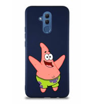 Huawei Mate 20 Lite Soft Premier Kapak Patrick Yıldız Tasarımlı Silikon Kılıf - Lacivert (Şeffaf)