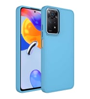 Xiaomi Redmi Note 11S Global Uyumlu Kılıf Metal Çerçeve ve Buton Tasarımlı Silikon Zore Luna Kapak