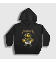 Presmono Unisex Çocuk Siyah XXX Metallica Kapüşonlu Sweatshirt 68087tt