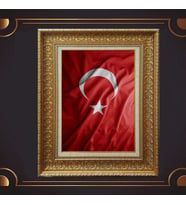 Gold Altın Kalın Çerçeveli Paspartulu Tablo s846