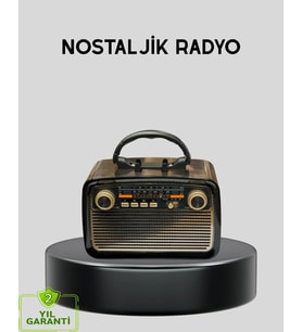 LED’li Nostaljik Bluetooth Hoparlör – Vintage Tasarım Ahşap Doku
