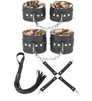 Amora Secret Deri Leoparlı 4'lü Harness Set