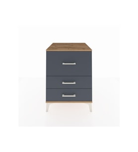 Kronos Komodin 3 Çekmeceli 60x59x80 Çam-Antrasit