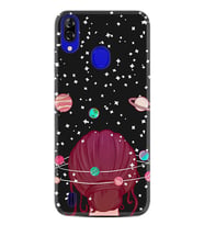 Reeder P13 Blue Kılıf Desenli Silikon Space Woman