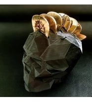 Pena Tutucu Siyah 3D Baskı Kurukafa