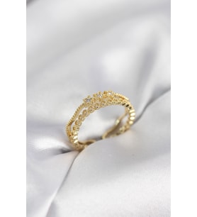 Gold Renk Minimal Yıldızlı Model Kadın Yüzük TJ-BYK4117