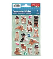TANEX KIDS TNX-25038 DEKORATİF ETİKETLER - KÖPEK SERİSİ STICKER