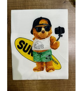 24X19 CM SÖRF YAPAN AYI ARMA YAMA DİKŞ HOBİ AKSESUARI APLİKE