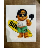 24X19 CM SÖRF YAPAN AYI ARMA YAMA DİKŞ HOBİ AKSESUARI APLİKE