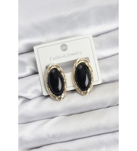 Siyah Badem Model Vintage Kadın Küpe 5886