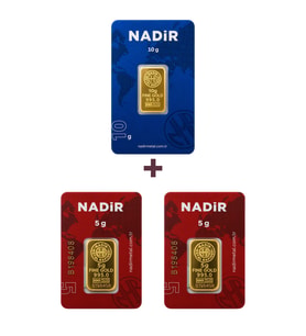 Nadir Gold 24 Ayar 20 Gram Külçe Altın (1 Adet 10 Gram Külçe Altın + 2 Adet 5 Gram Külçe Altın )