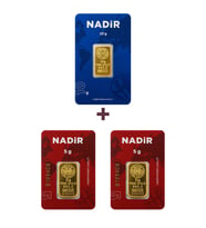 Nadir Gold 24 Ayar 20 Gram Külçe Altın (1 Adet 10 Gram Külçe Altın + 2 Adet 5 Gram Külçe Altın )