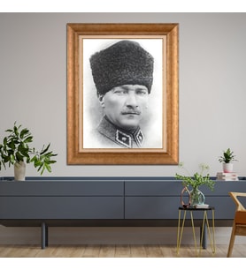 Altın Varaklı Paspartulu Çerçeveli Tablo rv1545
