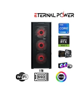 Eternal Power Intel i9 14900K RTX 5060 Ti Gaming PC  16GB DDR5  1TB NVMe M.2  B760M WiFi  750W  240mm Sıvı Soğutma
