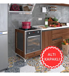 Kenzlife ankastre modülü kabini altın3 cvz fırın ocak dolabı kapaklı ayaklı