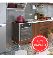 Kenzlife ankastre modülü kabini altın3 cvz fırın ocak dolabı kapaklı ayaklı