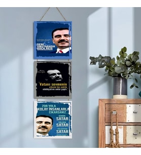 Ahşap Katlanabilir 3Lü Tablo - Tbl0003