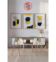 Dekoratif 3’lü Ahşap Tablo Seti  UV Baskı Çerçeveli Duvar Tablosu V9