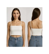 GÖĞÜS DESTEKLİ, İP ASKILI CROP ACR8067 (Beyaz)