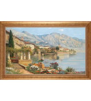 Çerçeveli Paspartulu Manzara Tablo ah1414 (Gold)