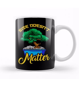 Funny Size Doesn't Matter Small Bonsai Tree Plant Kupa Bardak Porselen