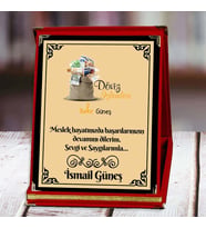 Döviz İşlemleri Baskılı Plaket (2. Tasarım)  Kişiye Özel (Kırmızı)