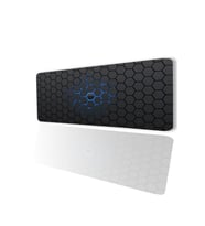 SonicTouch Mavi Siyah Altıgen Desen Kaymaz Gaming Oyuncu Masaüstü Dikişsiz Klavye Mouse Pad 32x70Cm