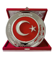 AYYILDIZ FİLOGRAFİ İŞLEMELİ TABAK PLAKET (25 cm çap)