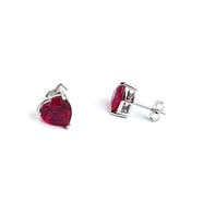 Sky Diamond Red creative rubies 925 ayar Gümüş Kalp Küpe