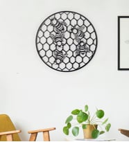 Gowpenart Petekteki Arılar Ev&Ofis Metal Duvar Tablosu- 50x50 Cm