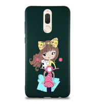 Huawei Mate 10 Lite Soft Premier Kapak Vespagirl Tasarımlı Silikon Kılıf - Yeşil (Şeffaf)