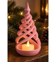 Minimalist Spiral Noel Ağacı Şeklinde LED Mum Tutucu
