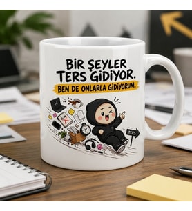 Bir Şeyler Ters Gidiyor Ben de Onlarla Gidiyorum Yazılı Komik Kupa