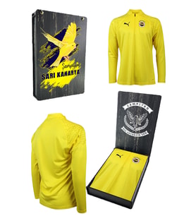 Fenerbahçe Orijinal Lisanslı 23/24 A Takım UV Kutulu Futbolcu Yarım Fermuar Sweat (Sarı-Lacivert)