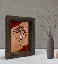 BK Gift Minimalist Woman Tasarımlı Dekoratif Doğal Masif Ahşap Çerçeve 15x20cm-2 (Beyaz)