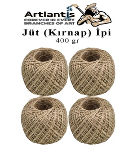 Jüt İpi Kırnap 400 Metre Mumlu Kırnap İplik Jüt İp Kendir İp Süs Naturel Doğal İplik Hasır İplik Çuval İp